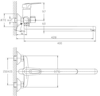 Смеситель для ванны Haiba HB2237 хром